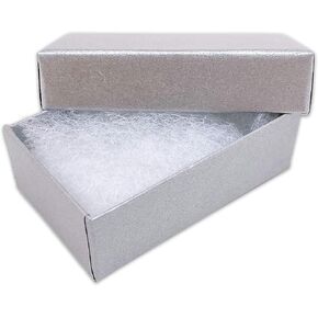 TheDisplayGuys 100-Pack #21 Cotton Filled Cardboard Paper Jewelry Box Gift Case - Pearl Gray (2 5/8" x 1 5/8" x 1") in Saudi Arabia