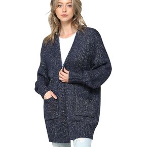 Made By Johnny Womens Long Sleeve Open Front Chunky Knit Batwing Warm and Comfy Cardigan Loose Baggy Sweater with Pocket in Kuwait