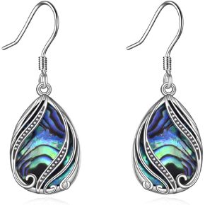 Abalone Shell Dangle Drop Earrings for Women 925 Sterling Silver Filigree Bohemian Earrings Jewelry Gift in Saudi Arabia