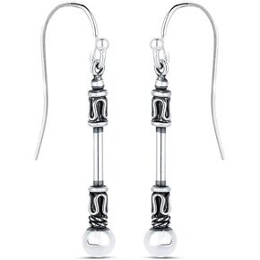 LeCalla 925 Sterling Silver Antique Filigree Balinese Drop Dangle Earrings for Women Teen