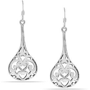 LeCalla 925 Sterling Silver Antique Filigree Balinese Drop Dangle Earrings for Women Teen in Saudi Arabia