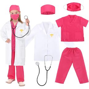 Acecharming Kids Surgeon Costume,Doctor Fancy Dress Costume For Halloween Cosplay Party
