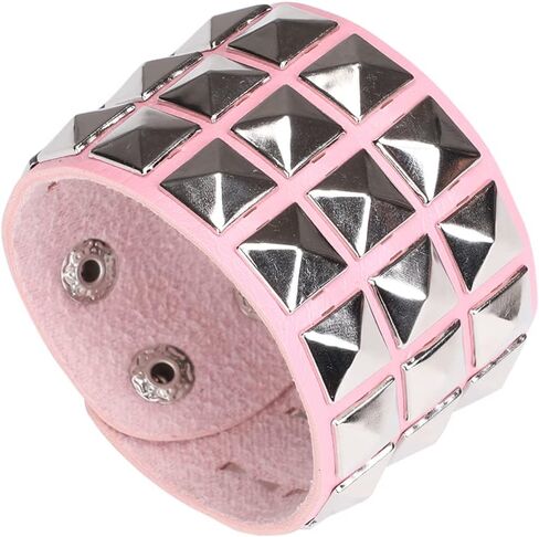 TURTLEDOVE Punk Leather Cuff Bracelet - Wide Rock Leather Wristband with Metal Studded for Party in Kuwait