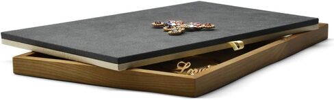 لوحة عرض مجوهرات خشبية صلبة من Oirlv مع لوحة مجوهرات مزدوجة الألوان لوحة خلفية سلسلة خشبية in Kuwait
