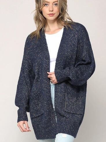 Made By Johnny Womens Long Sleeve Open Front Chunky Knit Batwing Warm and Comfy Cardigan Loose Baggy Sweater with Pocket in Kuwait