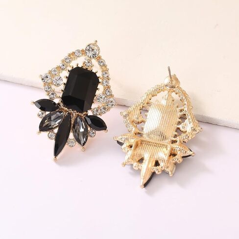 Vintage Rhinestone Drop Dangle Earrings Big Crystal Cluster Statement Earring Art Deco Costume Jewelry for Women in Saudi Arabia