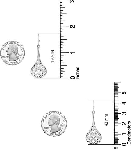 LeCalla 925 Sterling Silver Antique Filigree Balinese Drop Dangle Earrings for Women Teen in Kuwait