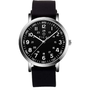 TICCI Unisex Men Women Medical Quartz Watch Arabic Numerals Military Time Easy Read Dial Silicone Band Waterproof for Students Doctors Nurses
