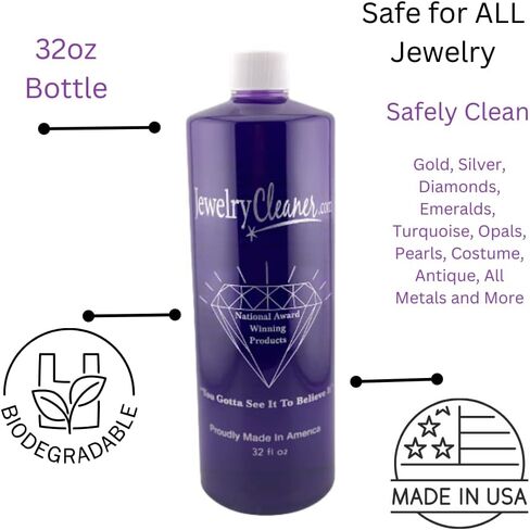 That's Amazing Jewelry & More Cleaner - Sparkling Gold, Silver, Platinum, Antique, Costume, Diamonds, Opals, Pearls, You Gotta See It to Believe It 8 Ounce (Spray Top) by JewelryCleaner.com in Saudi Arabia