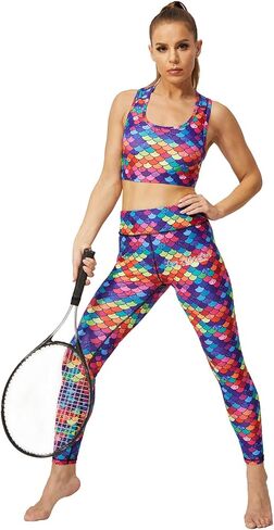 UIUO-UIPEU Women's Printed Yoga Pants with Pockets Workout Leggings for Women Tummy Control Compression Leggings in Kuwait