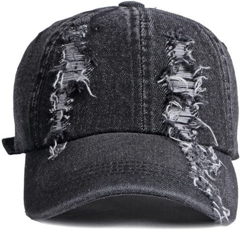 Vintage Washed Denim Distressed Dad Hats Baseball Caps for Men Women in Kuwait