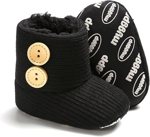 Nomere Unisex Baby Winter Buttons Snow Boots Soft Sole Non Slip Warm Booties Toddler Prewalker Newborn Infant Crib Shoes in Saudi Arabia