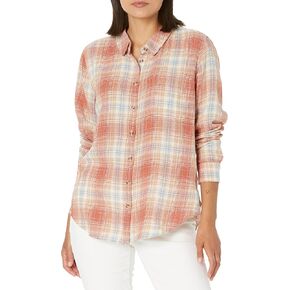Lucky Brand Women's Long Sleeve The Plaid Boyfriend Button-Down Shirt