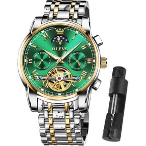 OLEVS Automatic Mechanical Watches for Men Self Winding Waterproof Stainless Steel Men's Wrist Watches Luxury Expensive Watch,Adjustable Bracelet (Gift Tool) in Saudi Arabia