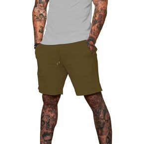 Redqenting Mens 8" Casual Sweat Shorts with Pockets,Drawstring Athletic Shorts Waffle Lounge Summer Shorts (Size28~40)