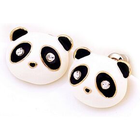 DUOKA Cut Panda Bear Crystal Stud Earrings Vintage Retro Cute White Pave Posts Fashion Jewelry in Saudi Arabia