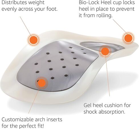 WalkFit Platinum Foot Orthotics & Shock Absorbing Pain Relief Gel Cushions Bundle | Relieves Foot Back Hip Leg and Knee Pain Men 12-12.5 in Kuwait