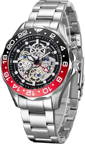 ساعة TSAR BOMBA Hybrid Automatic GMT للرجال 200 متر مقاومة للماء يابانية ذاتية الشحن وتاريخ الحركة وتخزين الطاقة - تجمع بين أفضل ميزات التكنولوجيا الأوتوماتيكية والكوارتز in Kuwait