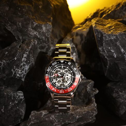 ساعة TSAR BOMBA Hybrid Automatic GMT للرجال 200 متر مقاومة للماء يابانية ذاتية الشحن وتاريخ الحركة وتخزين الطاقة - تجمع بين أفضل ميزات التكنولوجيا الأوتوماتيكية والكوارتز in Kuwait