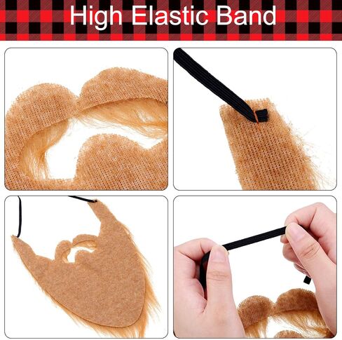 4 Pieces Lumberjack Costume Set Included 2 Pieces Halloween Foam Axe Fake Beard Suspender for Halloween Costume Party in Saudi Arabia