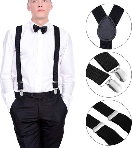 4 Pieces Lumberjack Costume Set Included 2 Pieces Halloween Foam Axe Fake Beard Suspender for Halloween Costume Party in Saudi Arabia