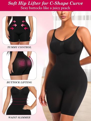 Atbuty Bodysuit for Women Shorts Tummy Control Seamless Shapewear Body Shaper (Black Bodysuit Shorts, XXX-Large-XXXX-Large) in Saudi Arabia