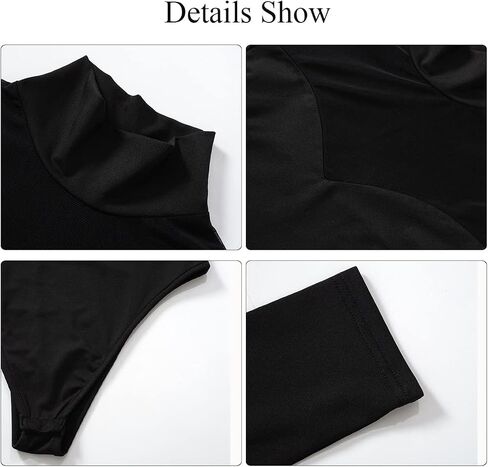 Ysabeloom Women's Sheer Mesh Long Sleeve Bodysuit Tops See Through Jumpsuit Leotard Clubwear in Kuwait