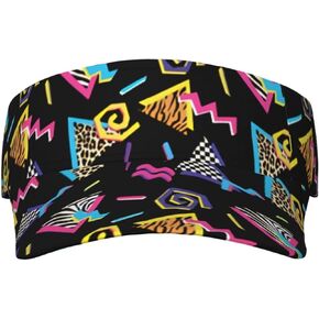 Retro Vintage 80s or 90s Fashion Style Sun Sports Visor Men Women Adjustable 80s 90s Hat Unisex One Size Cap Hat