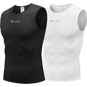 Przewalski Men’s Sleeveless Cycling Undershirt Quick Dry Bike Base Layer Vests Breathable Bicycle Jerseys Biking Tank Tops in Kuwait