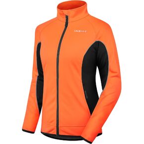 INBIKE Women's Cycling Jacket Biking Running Windbreaker Thermal Fleece Lined Reflective Coat for Cold Weather Winter