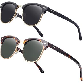 Classic Semi Rimless Polarized Sunglasses for Men Women Half Frame Retro Driving Sun Glasses NP1006 in Saudi Arabia