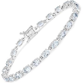 JOHAREEZ Aquamarine Oval .925 Sterling Silver Bracelet 8.80ctw. from in Saudi Arabia