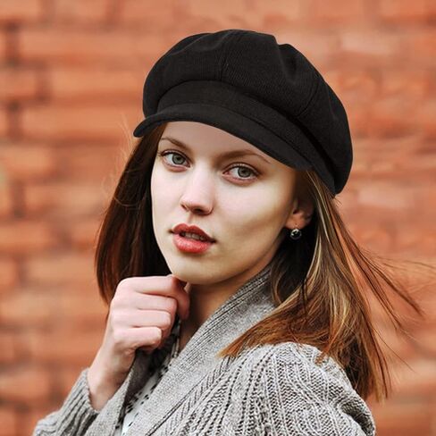 Womens Newsboy Cap Bakerboy Cabbie Gatsby Visor Beret Hat Tweed Girls Pageboy Caps for Womens in Kuwait