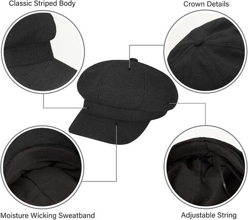 Womens Newsboy Cap Bakerboy Cabbie Gatsby Visor Beret Hat Tweed Girls Pageboy Caps for Womens in Kuwait