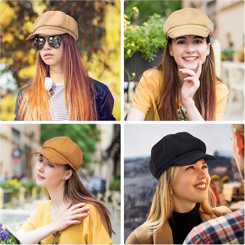 Womens Newsboy Cap Bakerboy Cabbie Gatsby Visor Beret Hat Tweed Girls Pageboy Caps for Womens in Kuwait