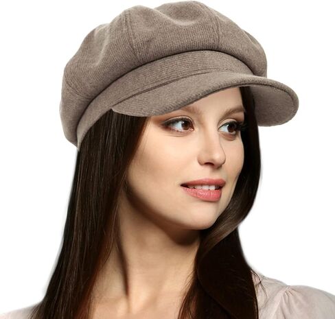 Womens Newsboy Cap Bakerboy Cabbie Gatsby Visor Beret Hat Tweed Girls Pageboy Caps for Womens in Kuwait