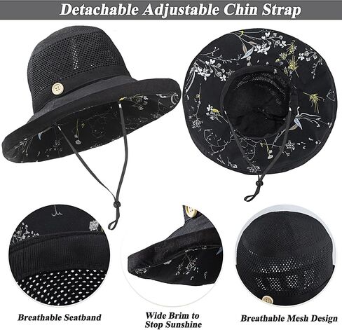 Women's-Mesh-Sun-Hats Beach Bucket Caps Outdoor-UV-Protection Foldable-Hat in Kuwait