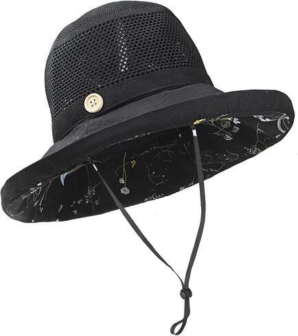 Women's-Mesh-Sun-Hats Beach Bucket Caps Outdoor-UV-Protection Foldable-Hat in Kuwait