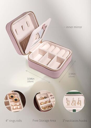 S.Leaf Mothers Day Gifts Travel Jewelry Organizer Travel Jewelry Boxes for Women Small Jewelry Travel Case Box Portable Travel Jewelry Case Jewelry Organizer Travel Case Mini Jewelry Travel Case in Kuwait