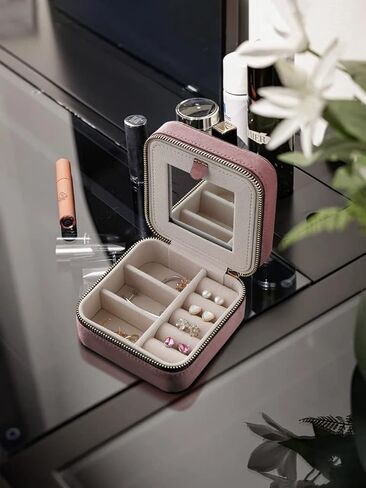 S.Leaf Mothers Day Gifts Travel Jewelry Organizer Travel Jewelry Boxes for Women Small Jewelry Travel Case Box Portable Travel Jewelry Case Jewelry Organizer Travel Case Mini Jewelry Travel Case in Kuwait