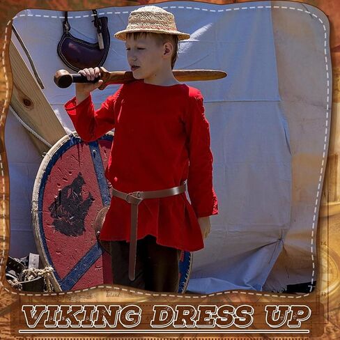 2 Pcs Kids Medieval Belt Halloween Renaissance Belt Kids Viking Belt Costume Children Pu O Ring Belt for Kids Boy Embossing Knight Belt for Medieval Costume Halloween Renaissance Exposition Circus in Saudi Arabia