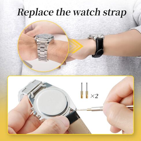 ايفينترونيك مجموعة ادوات استبدال بطارية الساعة، مجموعة اصلاح الساعة مع مجموعة ادوات سوار الساعة، اداة ازالة ظهر الساعة من الستانلس ستيل، تتضمن اداة قضيب زنبركي 2 في 1، حامل حافظة الساعة، ملاقط in Kuwait