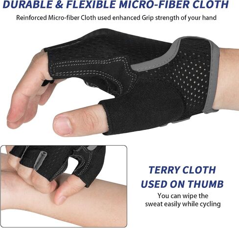 MOREOK Cycling Gloves Bike Gloves for Men/Women-[Breathable Anti-Slip 5MM Gel Pad] Biking Gloves Half Finger Road Bike MTB Bicycle Gloves-for Cycling/Fitness/Motorcycle/Gym/Outdoor Sports in Kuwait