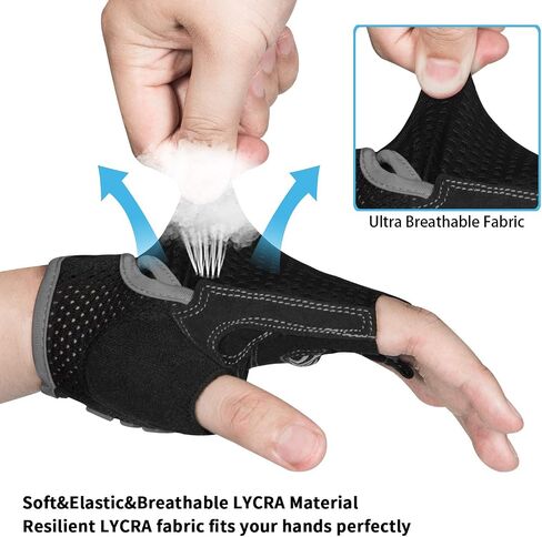 MOREOK Cycling Gloves Bike Gloves for Men/Women-[Breathable Anti-Slip 5MM Gel Pad] Biking Gloves Half Finger Road Bike MTB Bicycle Gloves-for Cycling/Fitness/Motorcycle/Gym/Outdoor Sports in Kuwait