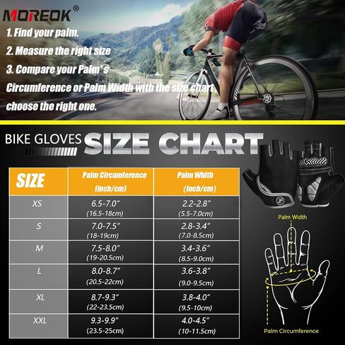 MOREOK Cycling Gloves Bike Gloves for Men/Women-[Breathable Anti-Slip 5MM Gel Pad] Biking Gloves Half Finger Road Bike MTB Bicycle Gloves-for Cycling/Fitness/Motorcycle/Gym/Outdoor Sports in Kuwait