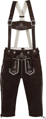 Bavarian Tracht Lederhosen HANS, Bavarian Clothing - 42 -, Dark Brown, Size 42 in Kuwait
