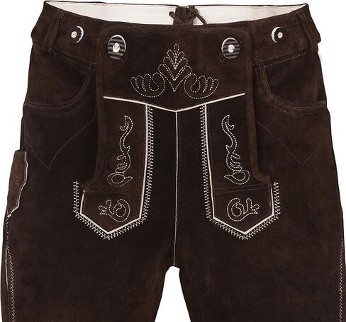 Bavarian Tracht Lederhosen HANS, Bavarian Clothing - 42 -, Dark Brown, Size 42 in Kuwait