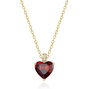 MIDDLUX Genuine Birthstone Necklace for Girls Women, Heart Love Necklace for Tween & Teen, Birthstone Jewelry Gifts