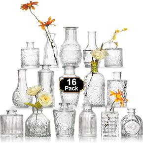 Bud Vases Set of 30, Blue Vases for Centerpieces, Clear Bud Vase in Bulk, Mini Flower Vintage Cute Vases for Centerpieces, Small Glass Vases for Wedding Decor, Home Table Flower Décor in Saudi Arabia