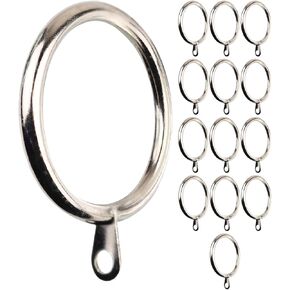 Meriville 28 pcs 1.5-Inch Inner Diameter Metal Curtain Rings with Eyelets, Fits Up to 1 1/4-Inch Rod (Set of 28 with Insert, Gold) in Saudi Arabia